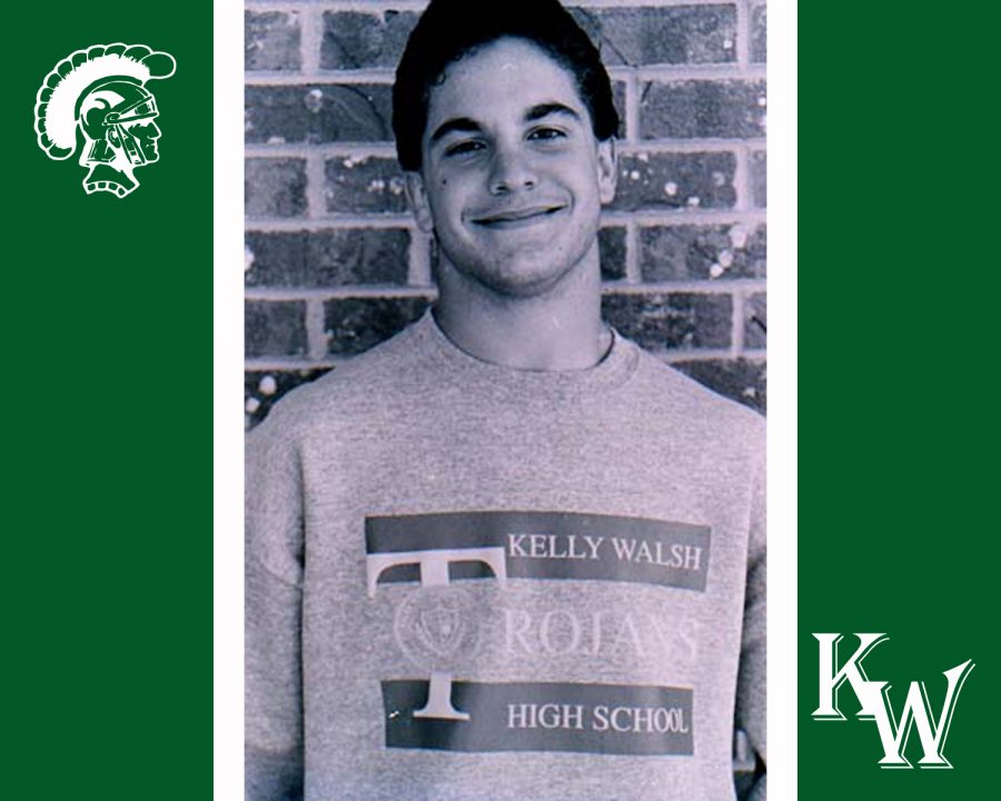 The next head principal of Kelly Walsh is a Class of 91 alum.  This photo was taken from the 91 Kelly Kall archives.