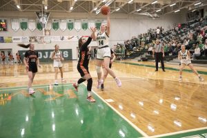 Senior Sydney Eskew goes up for a shot in the PrePeach Basket held at KW in December.